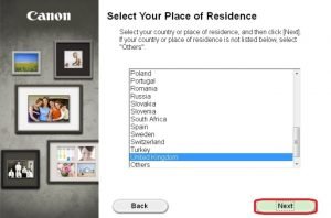 select your place of residence