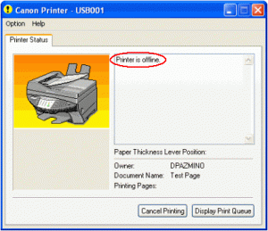canon PrinterOffline