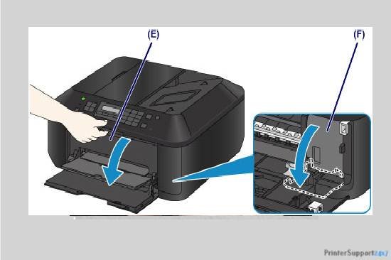open the paper output tray - canon mx430 printer error 5100